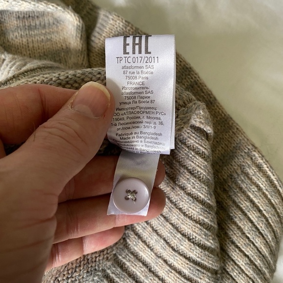 Atlas for Men Medium Knit Men's Tan/Gray Long Sleeve Zip Up Cardigan Size 3XL - Picture 7 of 12